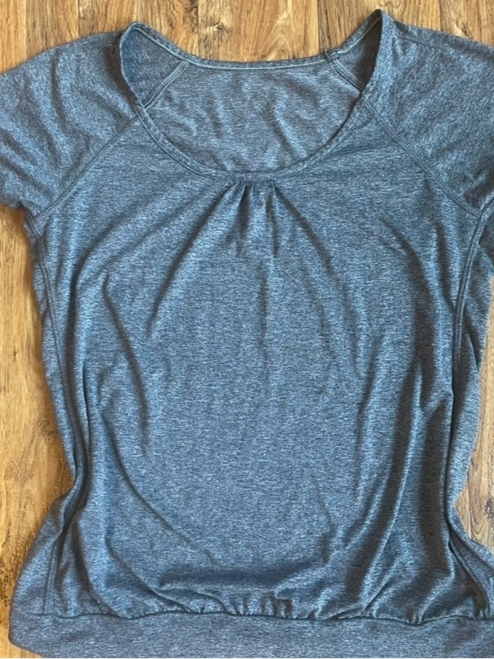 Women’s Heathered Blue Scoop Neck Top